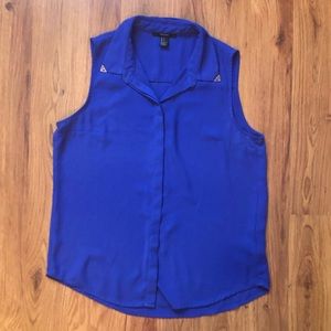Like New Bright Blue Button Down Top